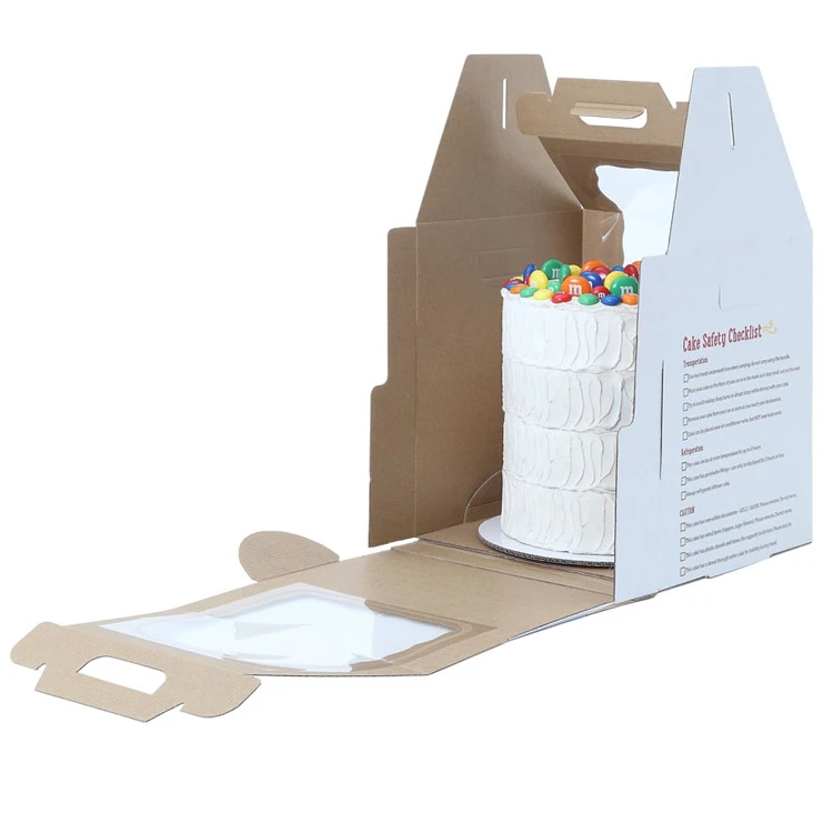 Corrugated Tall Cake Box with Clear Window